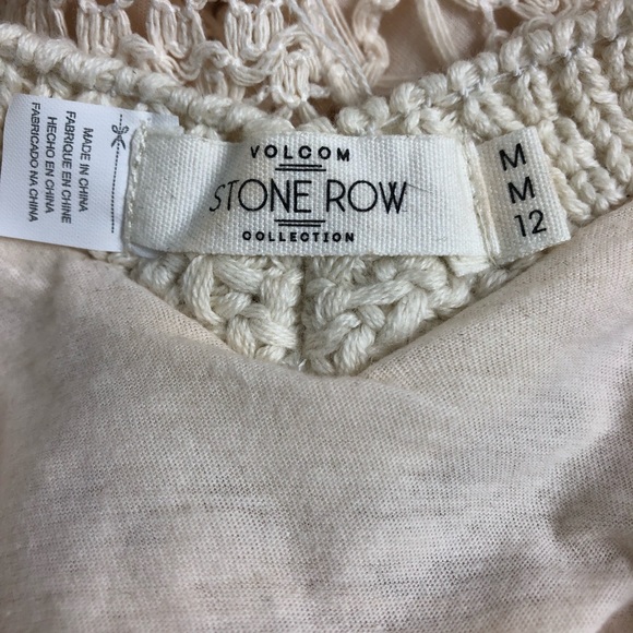 Volcom Stone Row Crochet Mini Fringe Dress M - Picture 3 of 8
